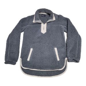 Abercrombie & Fitch Pullover Womens Medium Gray Soft A F Sherpa Fleece‎ 1/4 Zip